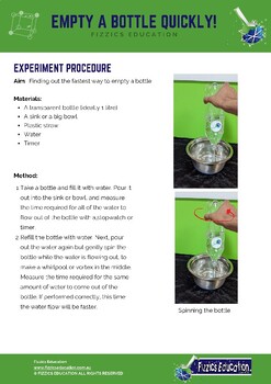Preview of Empty a bottle quickly science activity