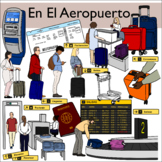 En El Aeropuerto - At The Airport Clip Art In Spanish