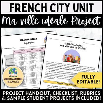 Preview of En Ville: French City Unit Project - Ma ville idéale