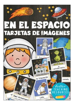 Preview of En el espacio (in space) tarjetas de vocabulario Spanish / Español (flash cards)