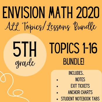 Preview of EnVision 5th Grade Volume 1&2 Bundle- Notes, Exit Tickets, Tabs, & Anchor Charts