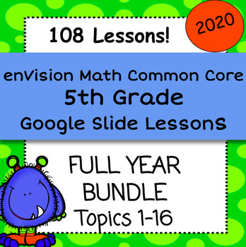 Preview of EnVision Common Core 2020, 5th Grade, FULL YEAR BUNDLE, 16 Topics, Daily Lessons