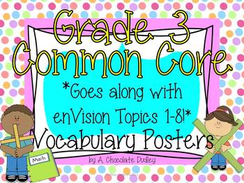 Preview of Grade 3 Common Core Math Vocabulary Posters {Topics 1 - 8}