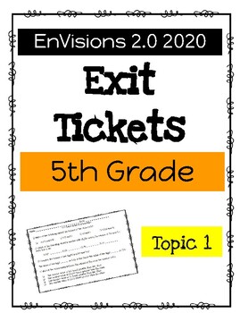 Preview of EnVision Math 2020 2.0 Aligned 5th Grade Exit Tickets Bundle Topics 1-14