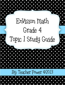 Preview of EnVision Math 4th Grade Topic 1 Study Guide
