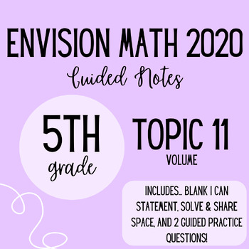 Preview of EnVision Math 5th Grade Topic 11 Guided Notes