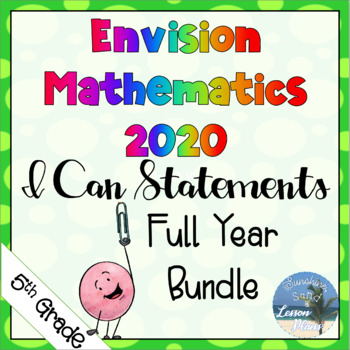 Preview of EnVision Mathematics 2020 "I Can" Objective Statement Posters Grade 5