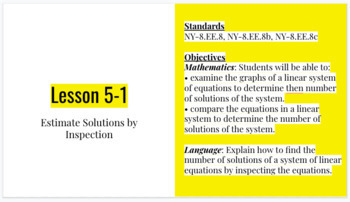 Preview of EnVisions - SAVVAS - Grade 8 - Unit 5: Solving Systems of Equations (Lesson 5-1)