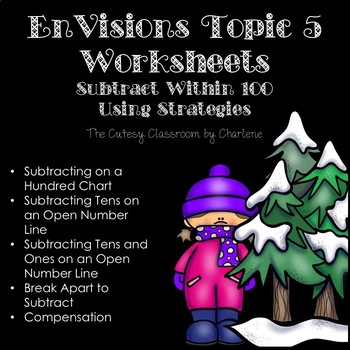 Preview of EnVisions Topic 5 Worksheets Winter Themed Second Grade