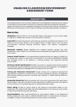 Preview of Enabling Classroom Environment  Assessment Form