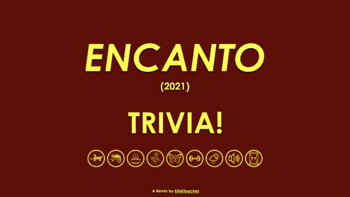 Preview of Encanto (2021) Movie Trivia Game with Slides, Handouts, Assessments, and Videos!