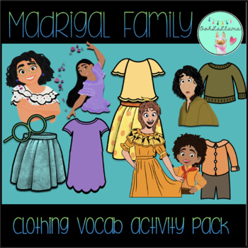 Preview of Encanto Family Clothing Activity Pack - Guessing Game and Printable Classwork
