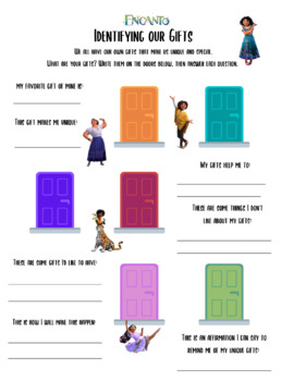 Encanto Identifying Our Gifts Worksheet by Ashley Morris TpT