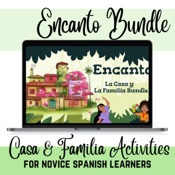 Preview of Encanto Movie Activities Bundle: House & Family Vocab Practice (casa, famila)