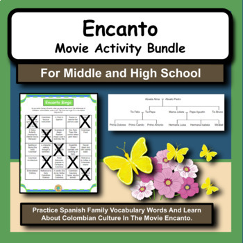 Preview of Encanto Movie Activity Worksheet Bundle for Spanish Class