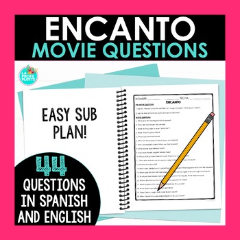 Preview of Encanto Movie Questions in Spanish and English | Spanish Movie Guide