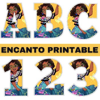 Preview of Encanto Printable Letters A-Z and Numbers 0-9