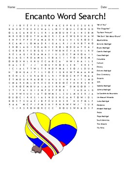 Preview of Encanto Movie Word Search!