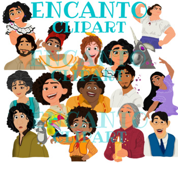 Preview of Encanto clipart set. The Madrigal Family PNG clipart