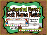 Enchanted Forest Editable Desk Name Plates