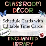 Enchanted Library Classroom Decor Schedule Cards
