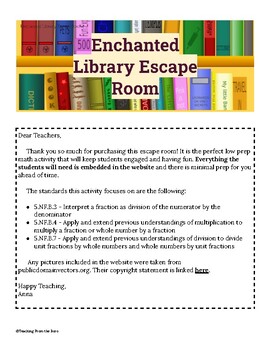 Preview of Enchanted Library Digital Escape Room