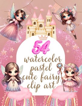 Preview of Enchanted Whispers: Watercolor Fairy Clip Art Collection