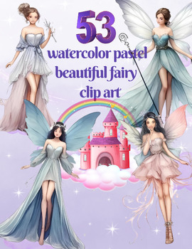 Preview of Enchanted Wings: Watercolor Fairy Clip Art Collection