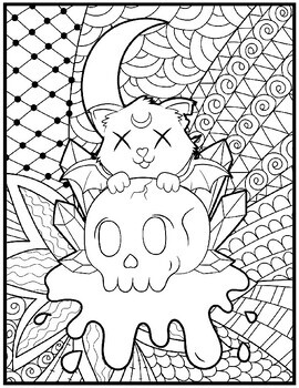 Enchanting Mindfulness: Cute Creepy Kawaii Gothic Halloween Coloring Pages