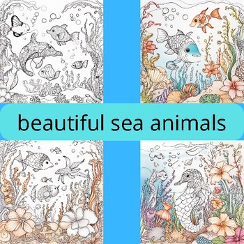 Preview of Enchanting Sea Life Adventure: 74 Beautiful Coloring Pages