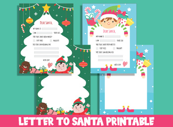Preview of Enchanting Wishes: Printable Letter to Santa Templates, Fillable & Blank Version