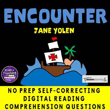 Preview of Encounter by Jane Yolen no prep Digital BOOM CARDS Columbus