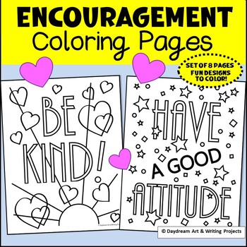 Preview of Encouragement Coloring Pages | Motivational Coloring Sheets | Positivity