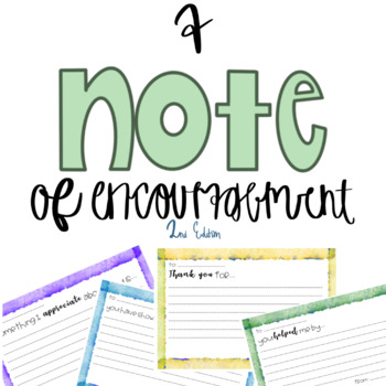 Preview of Encouragement Note Prompts-2nd Edition