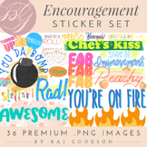 Encouragement Stickers | Positive Notes | Color Clipart | 