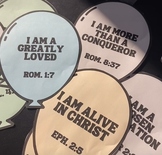 Encouragement Wall Scripture Balloons- Bulletin Board or C