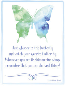 Preview of Encouraging Butterfly Poem for Calming Corner or Student Gift