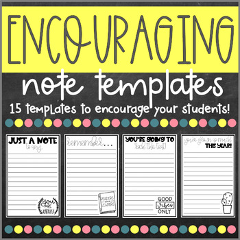 Preview of Encouraging Note Templates