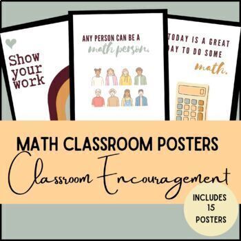 Preview of Encouraging Posters - Middle / High School Math Classroom Decor