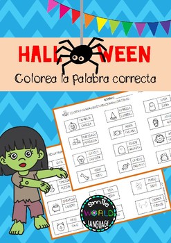 Encuentra La Palabra Halloween Find The Word Spanish Espanol Tpt