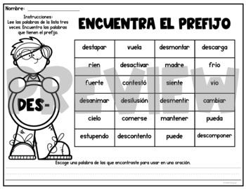 Prefijos Y Sufijos Prefixes And Suffixes Vocabulary Spanish Resources