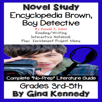 Preview of Encyclopedia Brown, Boy Detective Novel Study & Project Menu; Digital Option