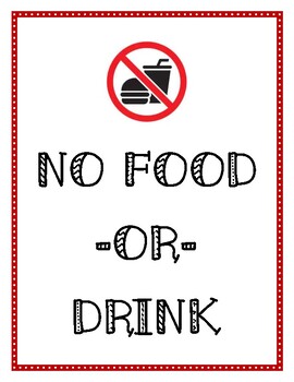 No Eating Or Drinking In Hallway Activity Sign School Sign LABEL DECAL STICKER 