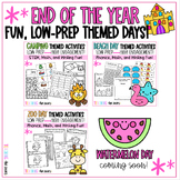 End Of School Themed Activity Days Bundle
