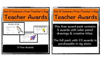 Preview of End Of Semester/Year/Teacher's Day Teacher Awards, Creative & Minimal