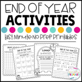 End Of The Year Activities | Last Week of School Fun