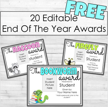 Preview of End Of The Year Awards For Special Education FREEBIE