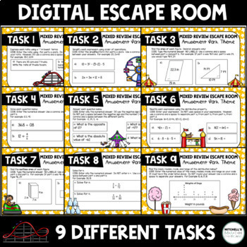 End Of The Year Digital Escape Room 6th Grade Mixed Review Distance Learning