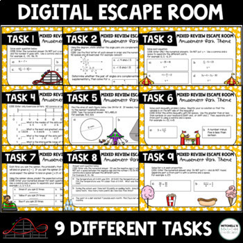 End Of The Year Digital Escape Room 7th Grade Mixed Review Distance Learning