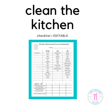 Preview of End Of The Year Food Lab Chores And Cleaning Checklist 